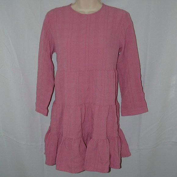 LIKE NEW Mauve Sz Small Stretchy Roomy Tiered Boho Mini Dress THIS THAT - Picture 1 of 2